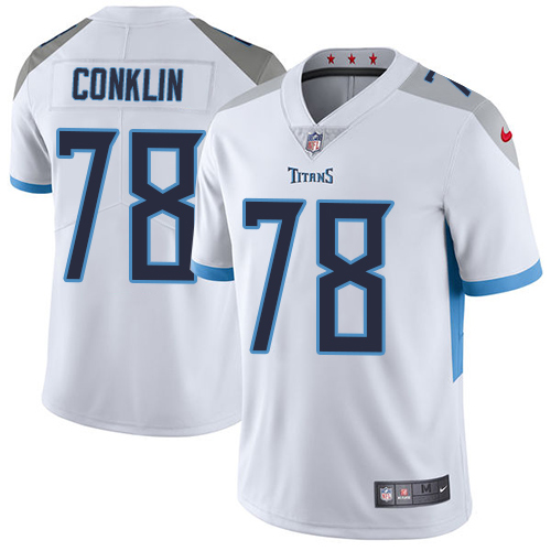 Nike Titans #78 Jack Conklin White Men's Stitched NFL Vapor Untouchable Limited Jersey - Click Image to Close